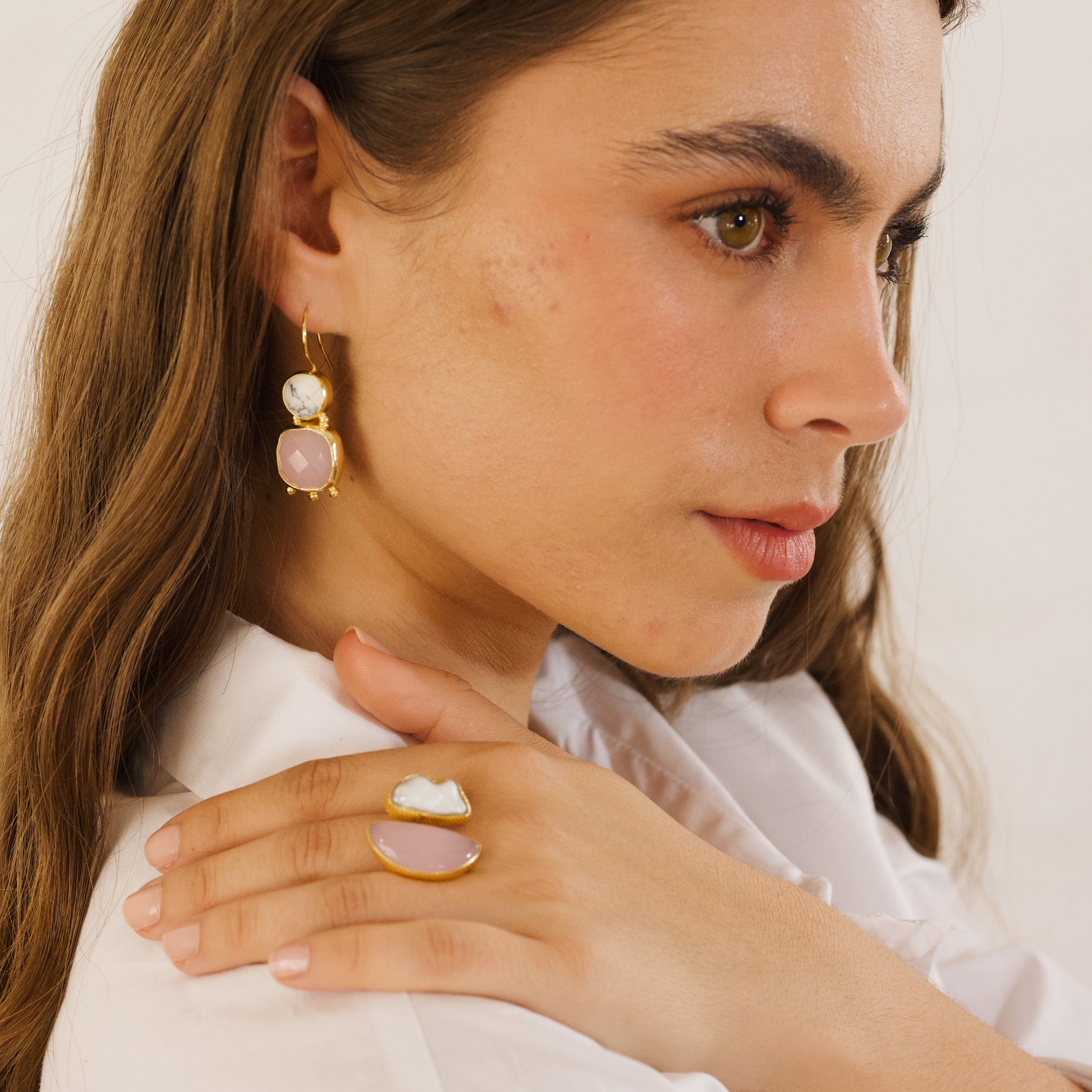 Nolita Natural Stone Earring Pink