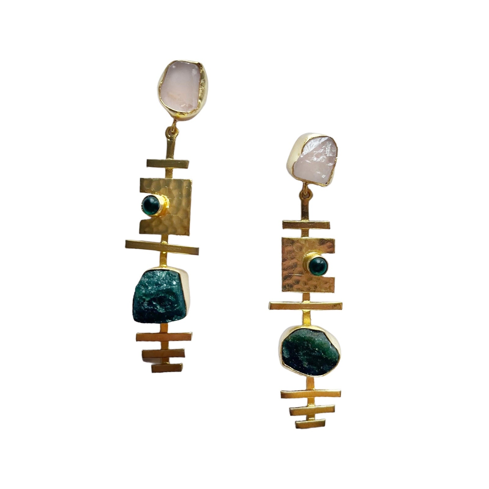 Xena Natural Stone Earring Pink
