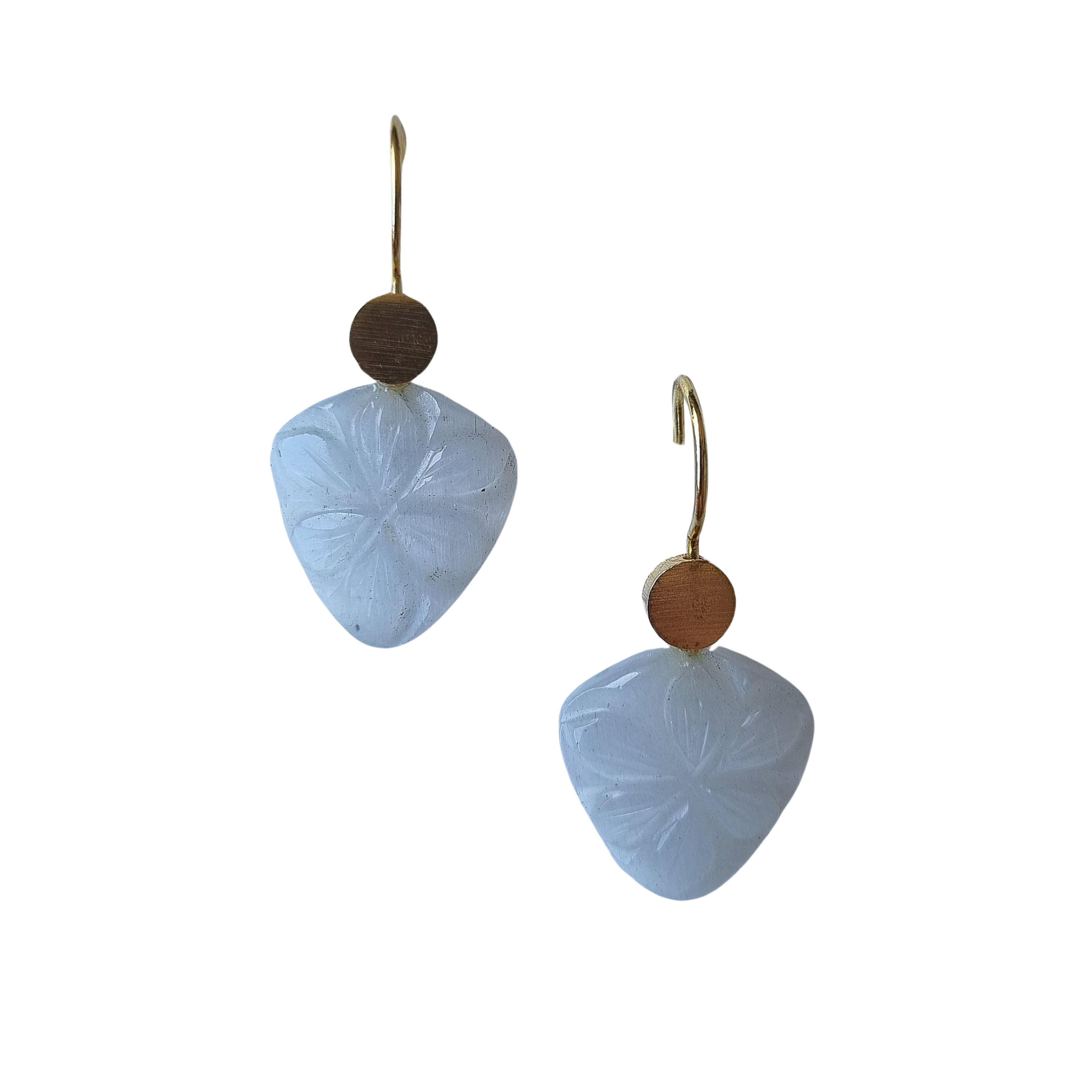 Dahlia Glass Earring White