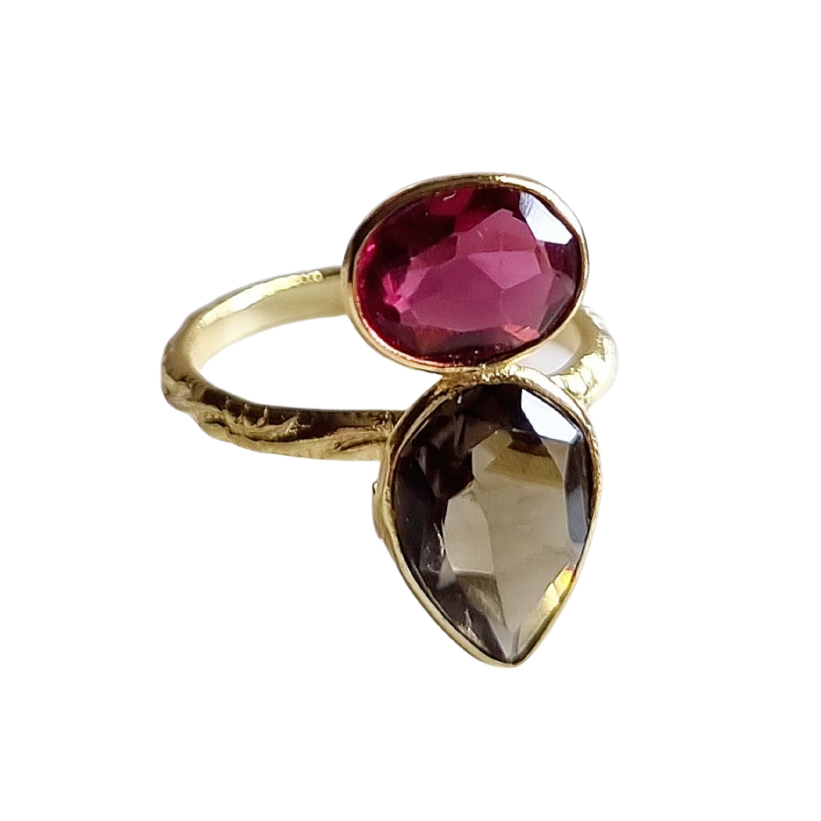 Aurora Gem Ring Burgundy Brown