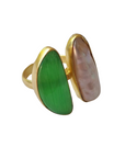 Athenia Natural Stone Ring Green
