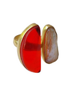 Athenia Natural Stone Ring Orange