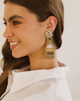 Beaded Cheers Champagne Bottle Earring Gold