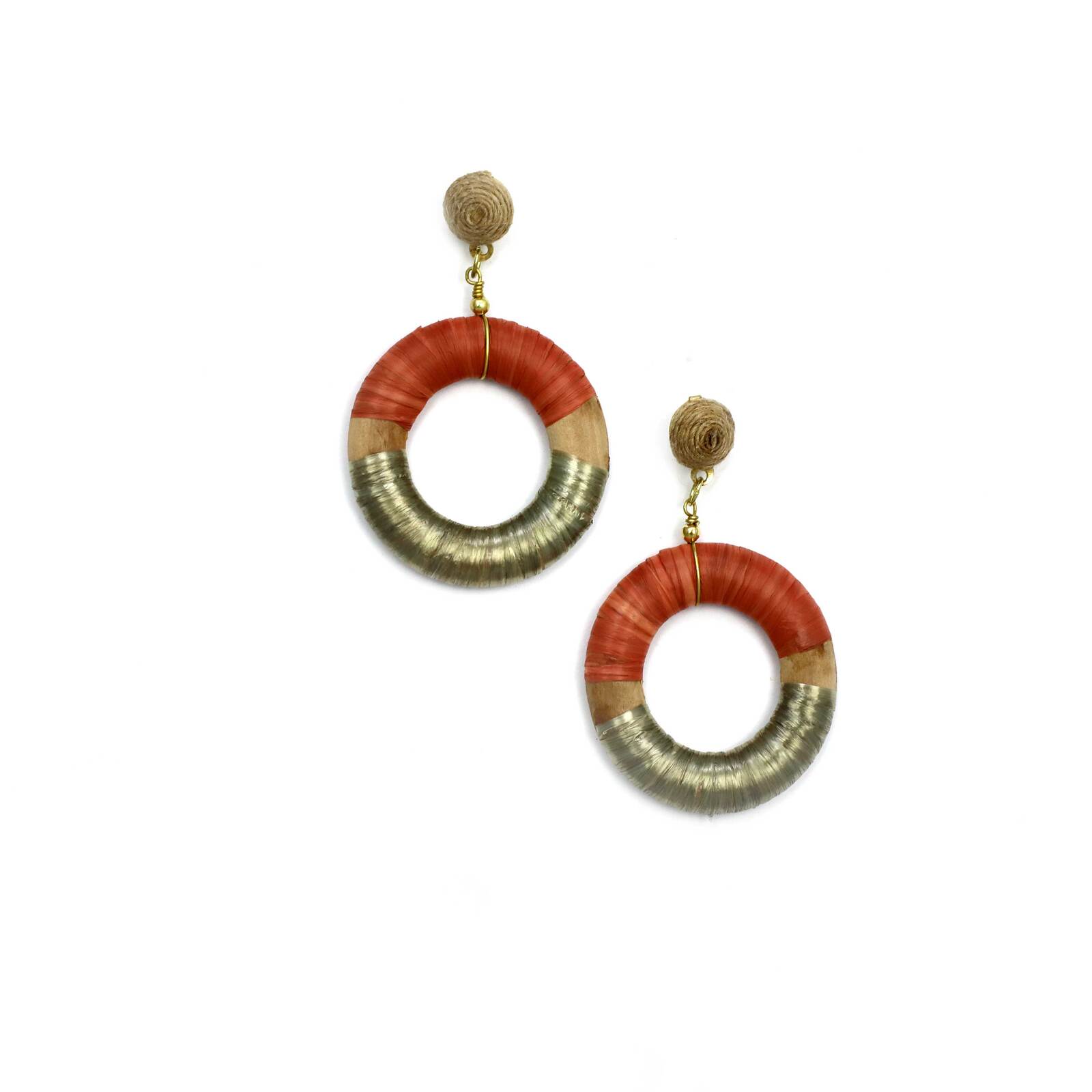 Cassia Fabric Hoop Earring Black