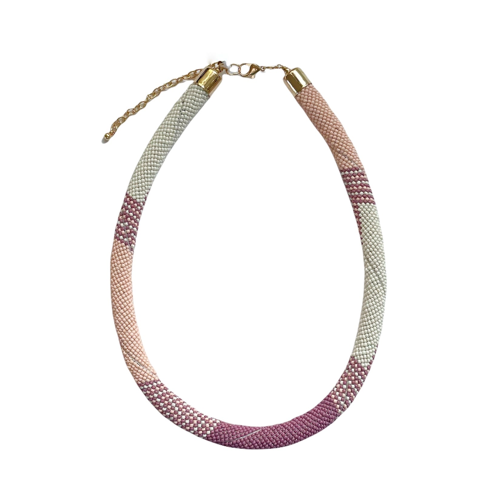 Mila Beaded Choker Necklace Lilac Ombre