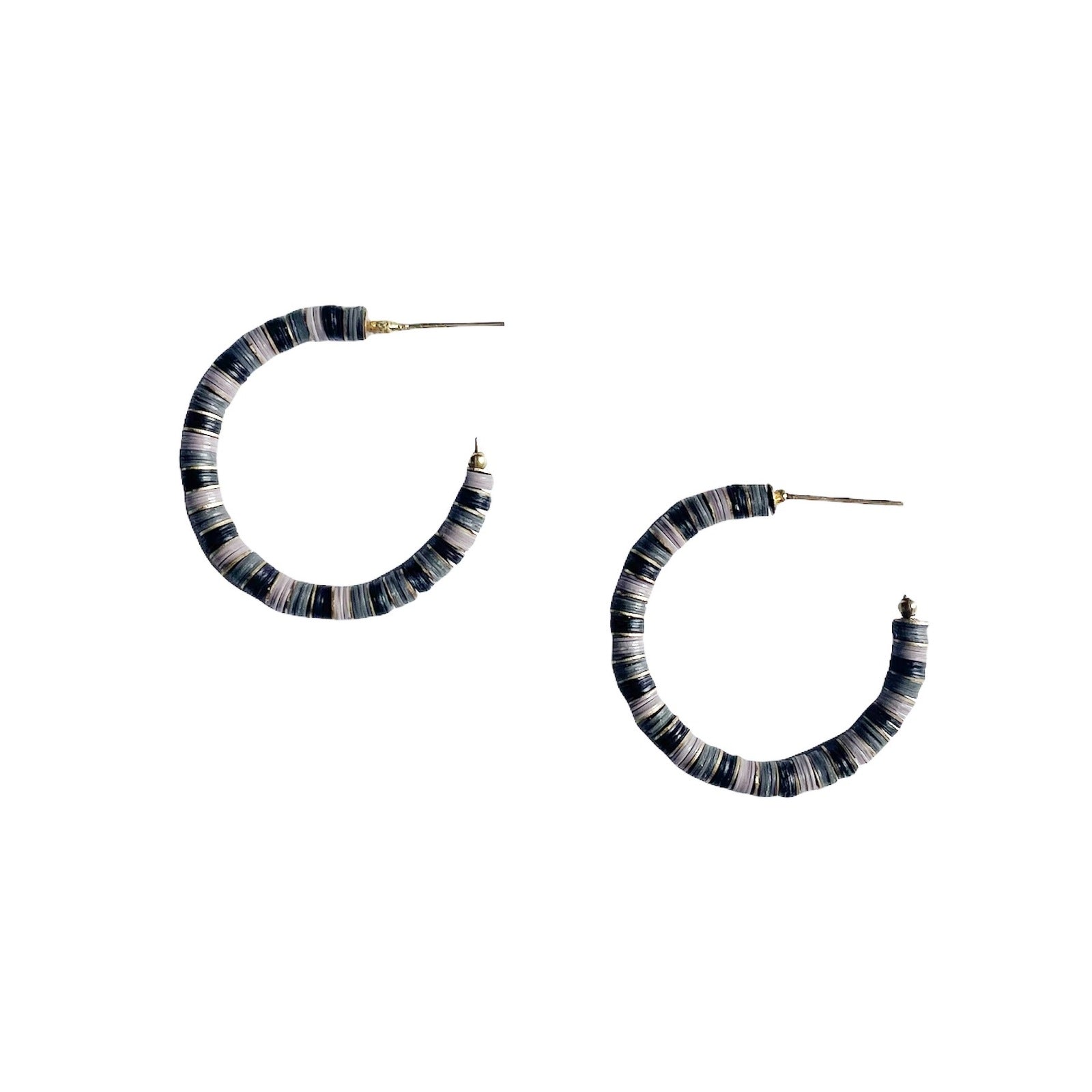 Tessa Beaded Hoop Black
