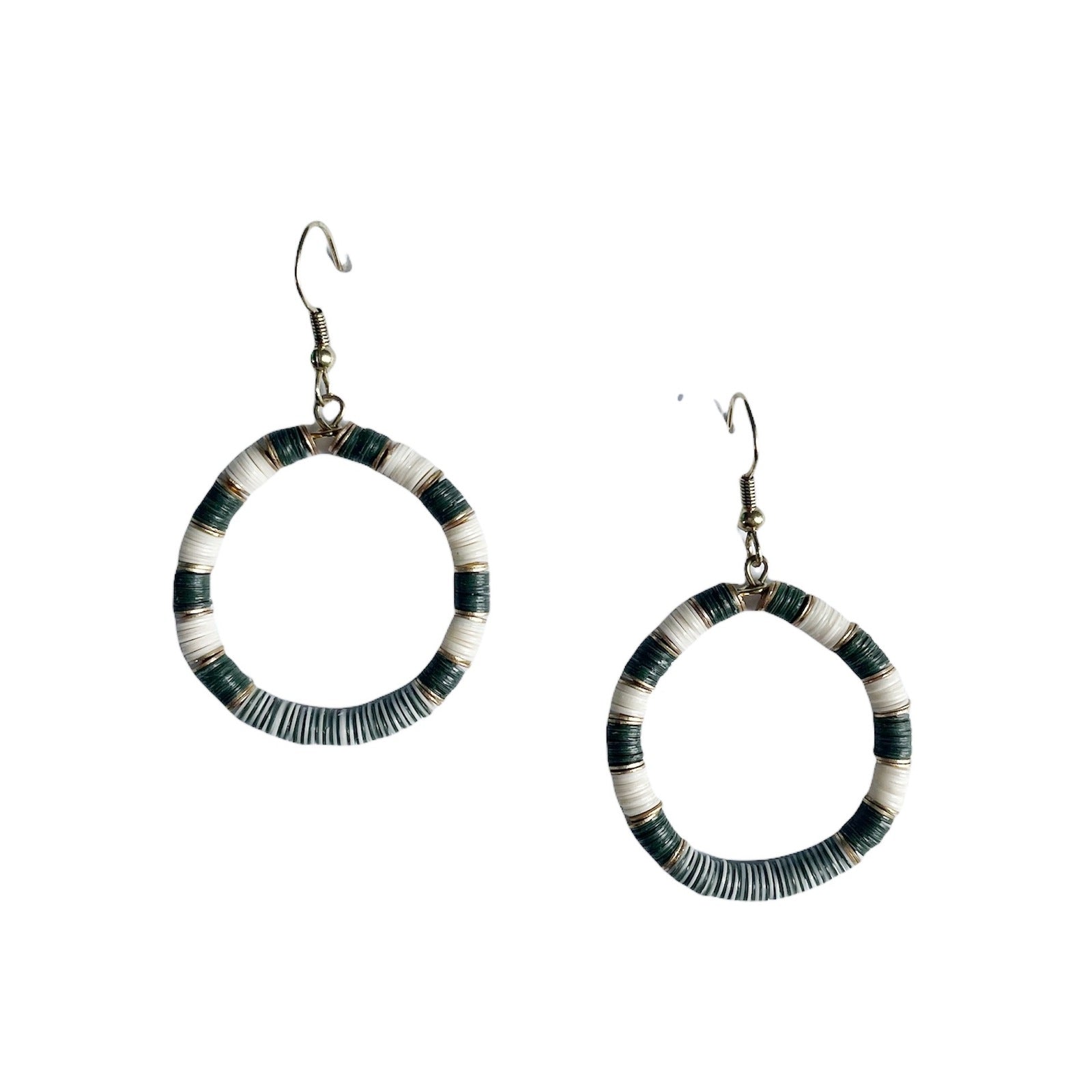 Bessie Beaded Hoop Earring Green