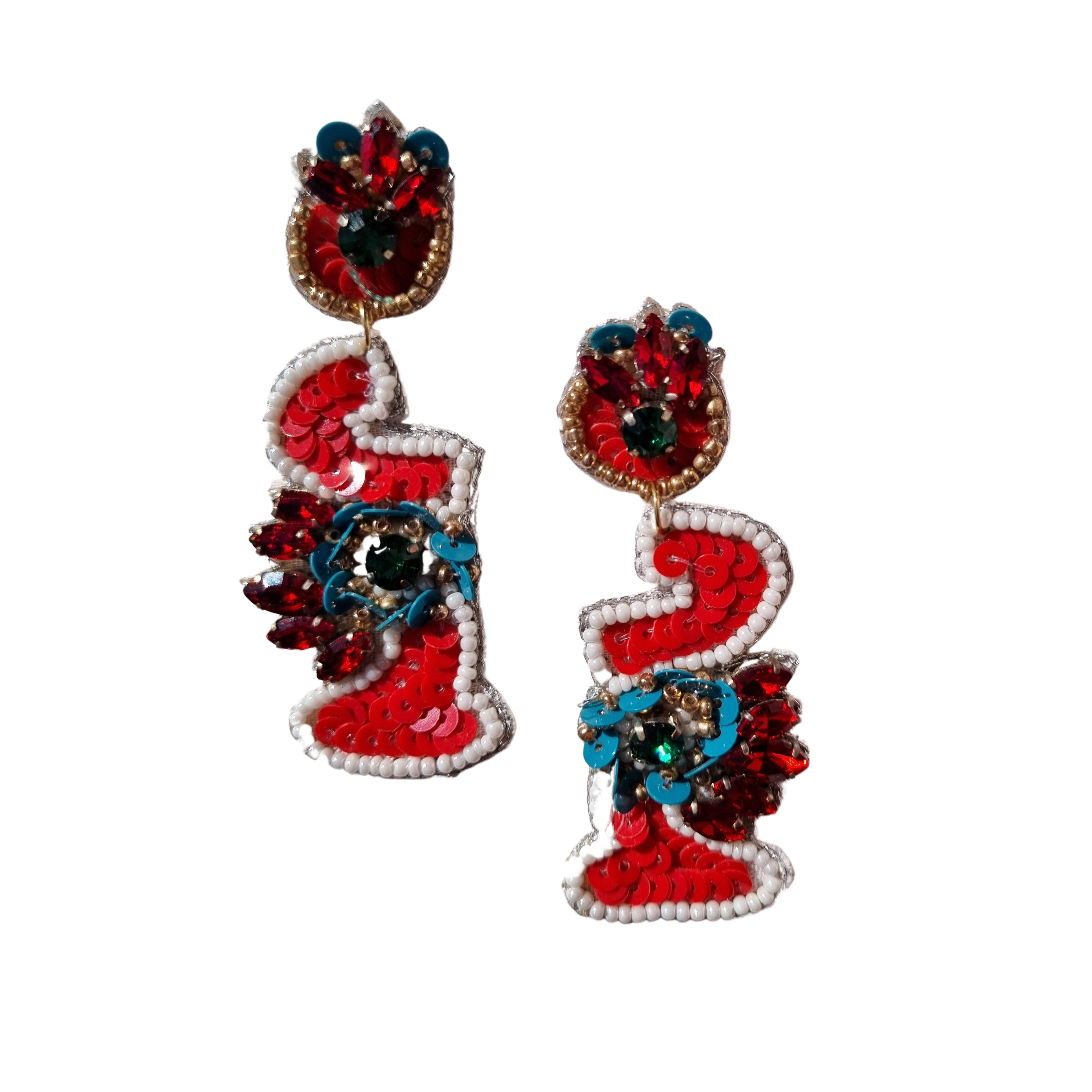 Holiday Season Beaded Earring