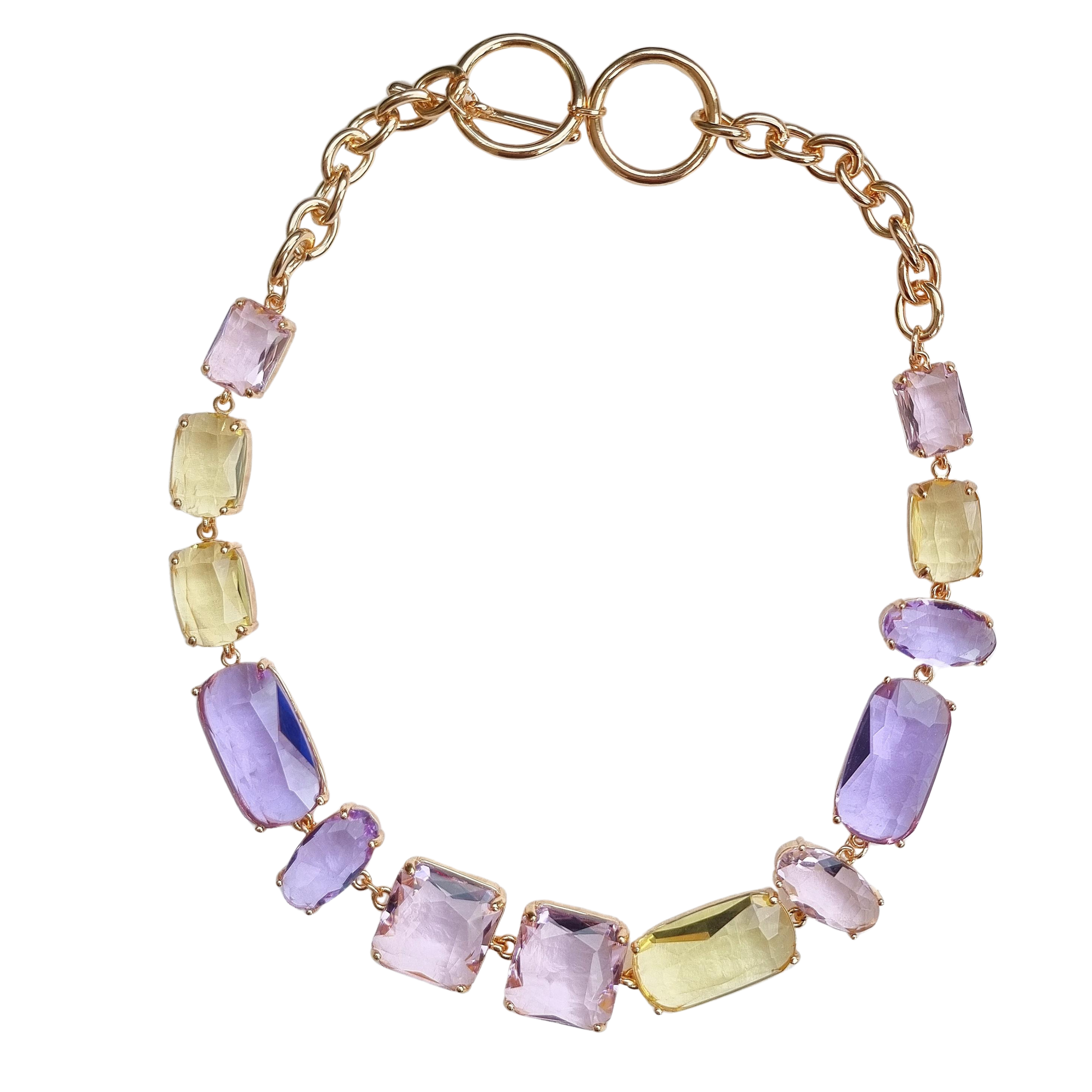 Jewel Necklace Pink Purple