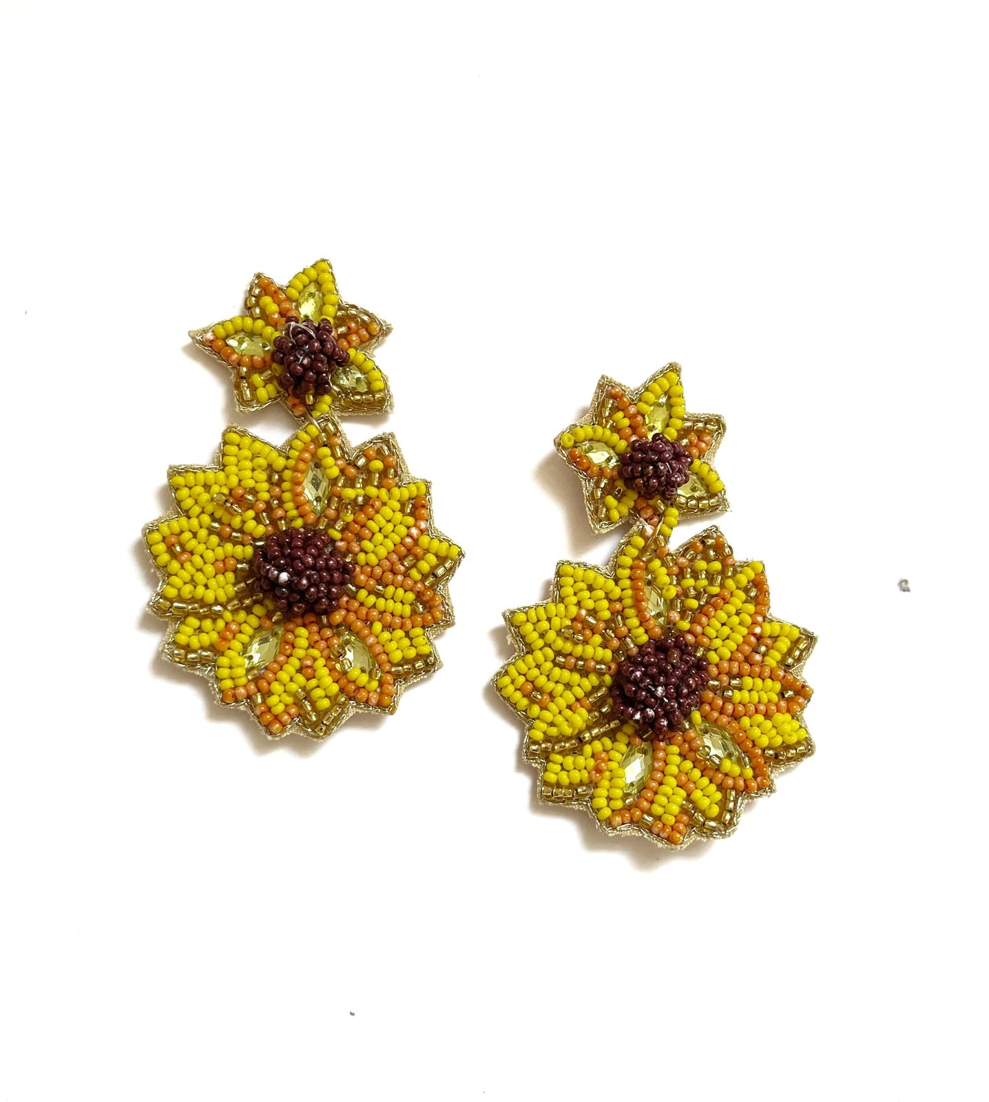 Sunflower Beaded Earring