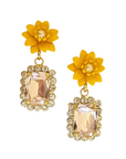 Gracie Flower Gem Earring Yellow Pink