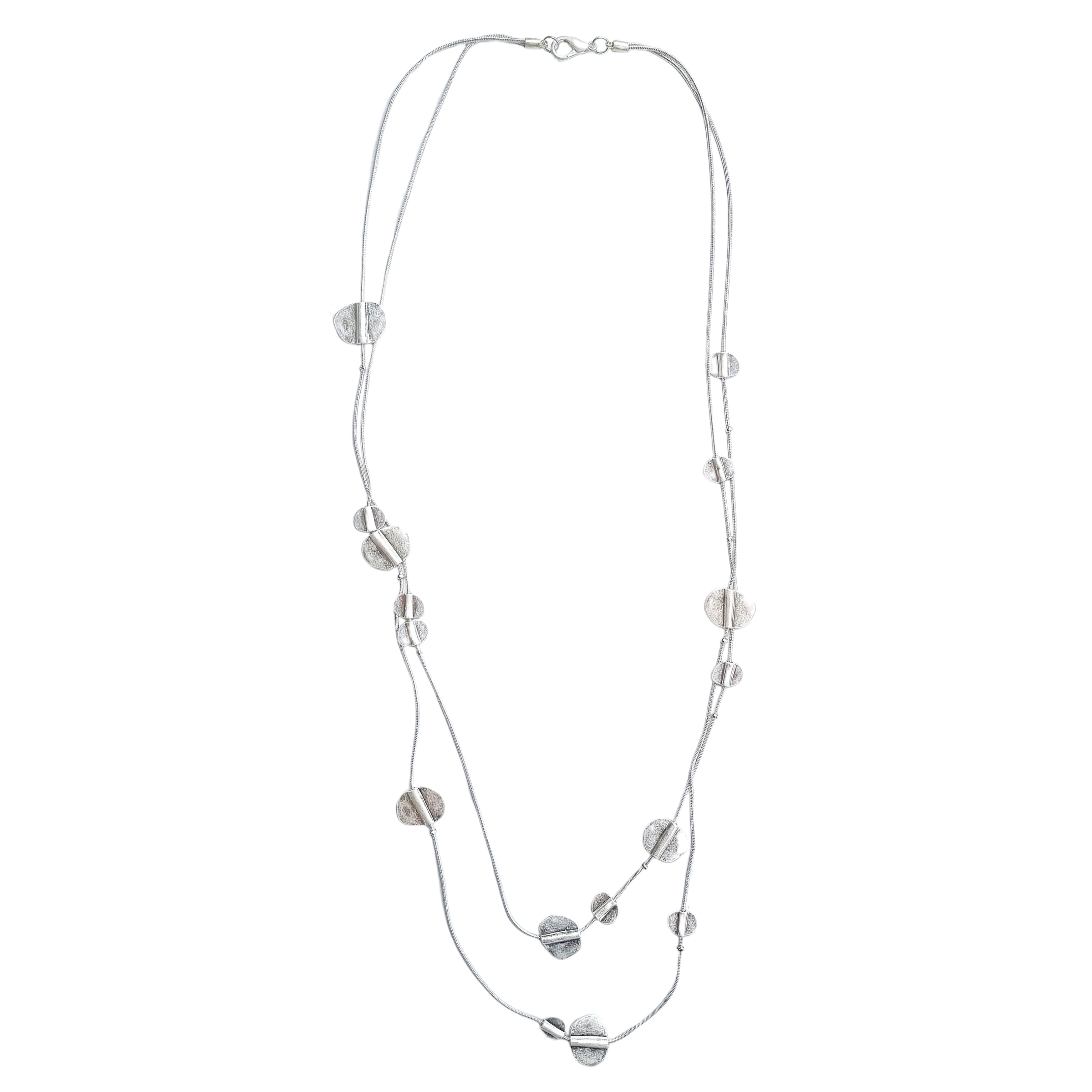 Marissa Multi Row Silver Necklace