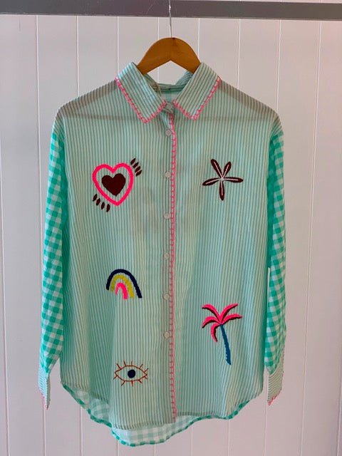 Pure Cotton Shirt Green Small Medium KS19002BSM