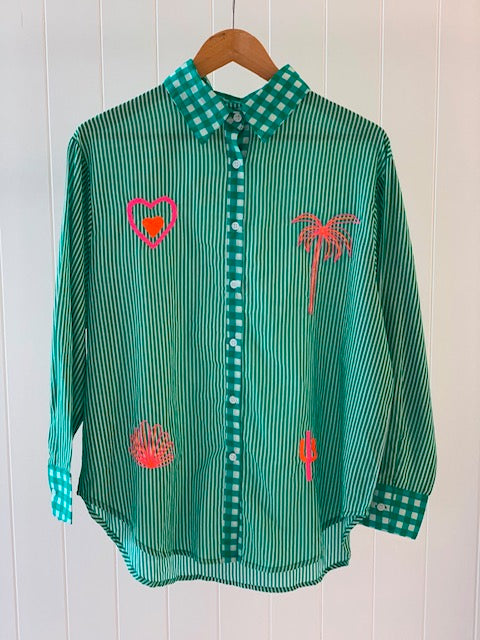 Pure Cotton Shirt Green Small Medium KS19022BSM