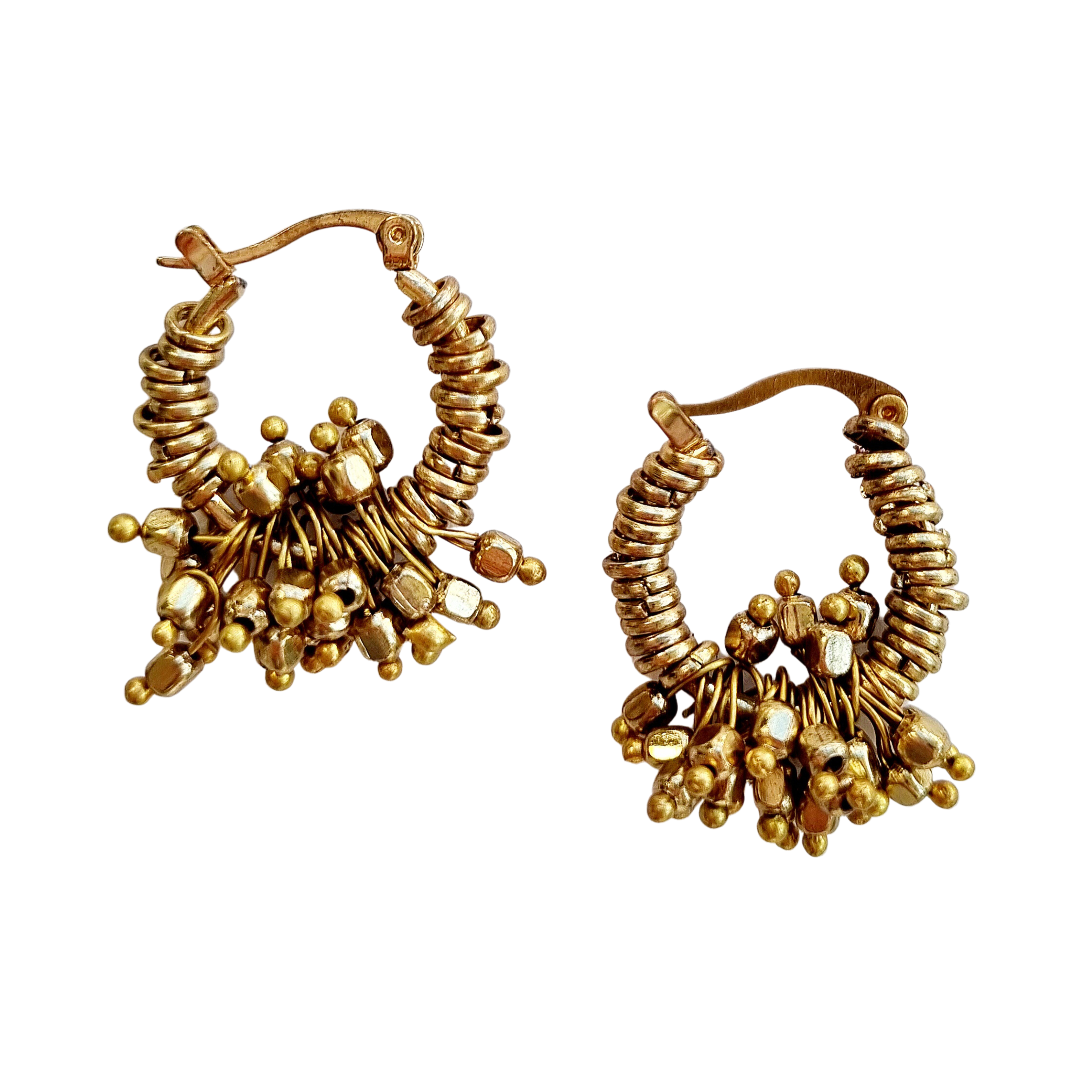 Lilah Beaded Hoop Earring Gold