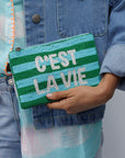 Beaded Cotton Clutch PRS2991