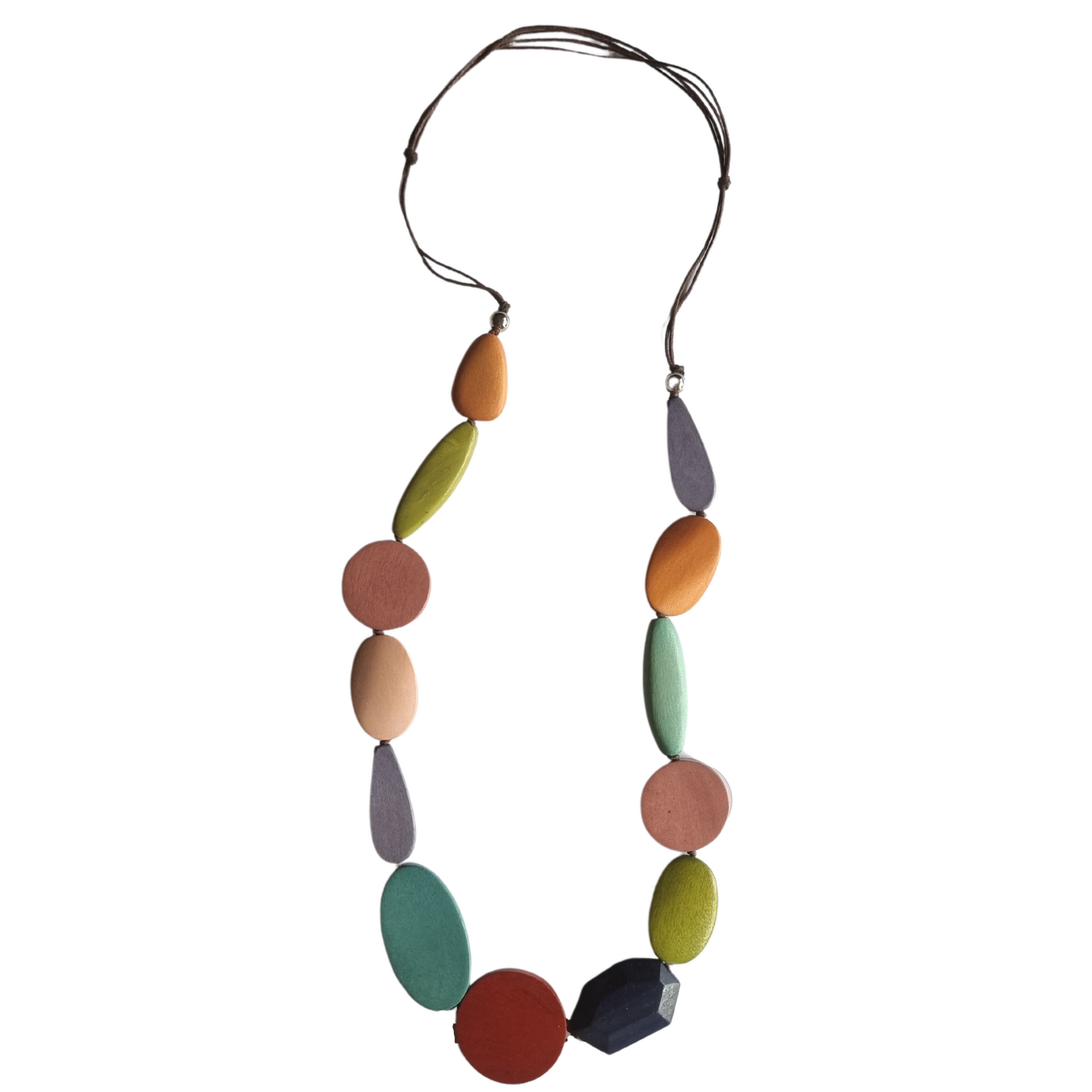 Ash Wooden Shape Necklace Multi