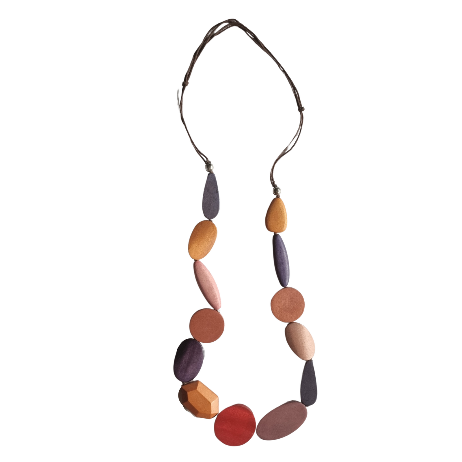 Ash Wooden Shape Necklace Pink