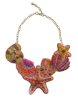 Beaded Ocean Themed Necklace Pink NE1562PI