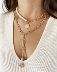 Clearance Eleni Medalian Chain Necklace Gold
