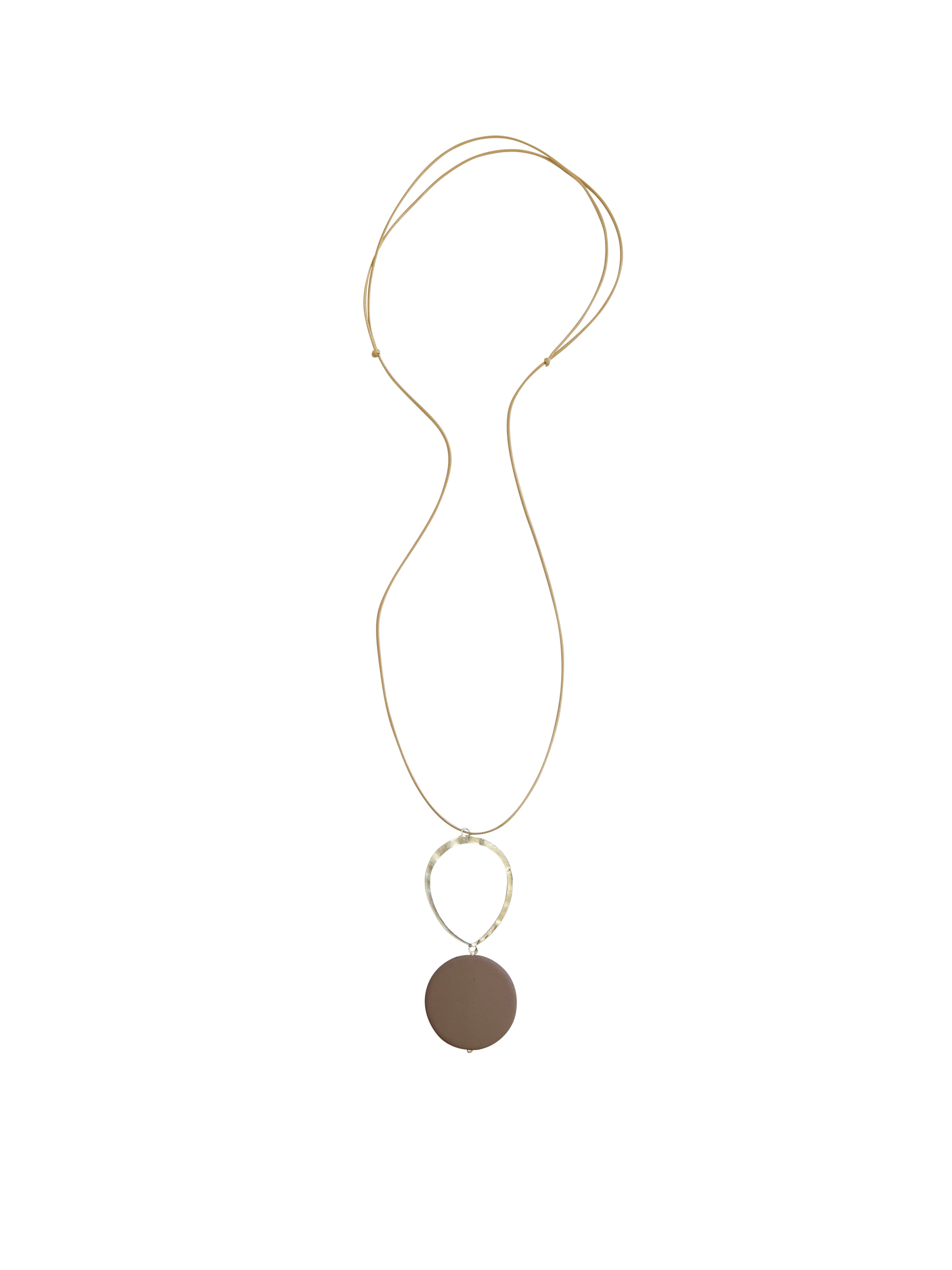 Aria Disc Necklace Brown