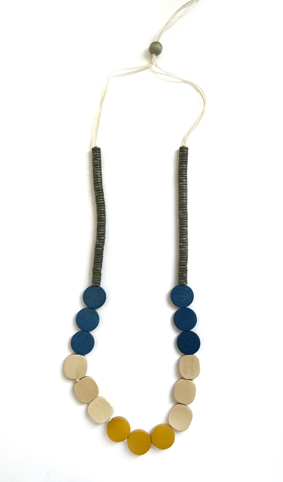 Amy Wooden Necklace Blue