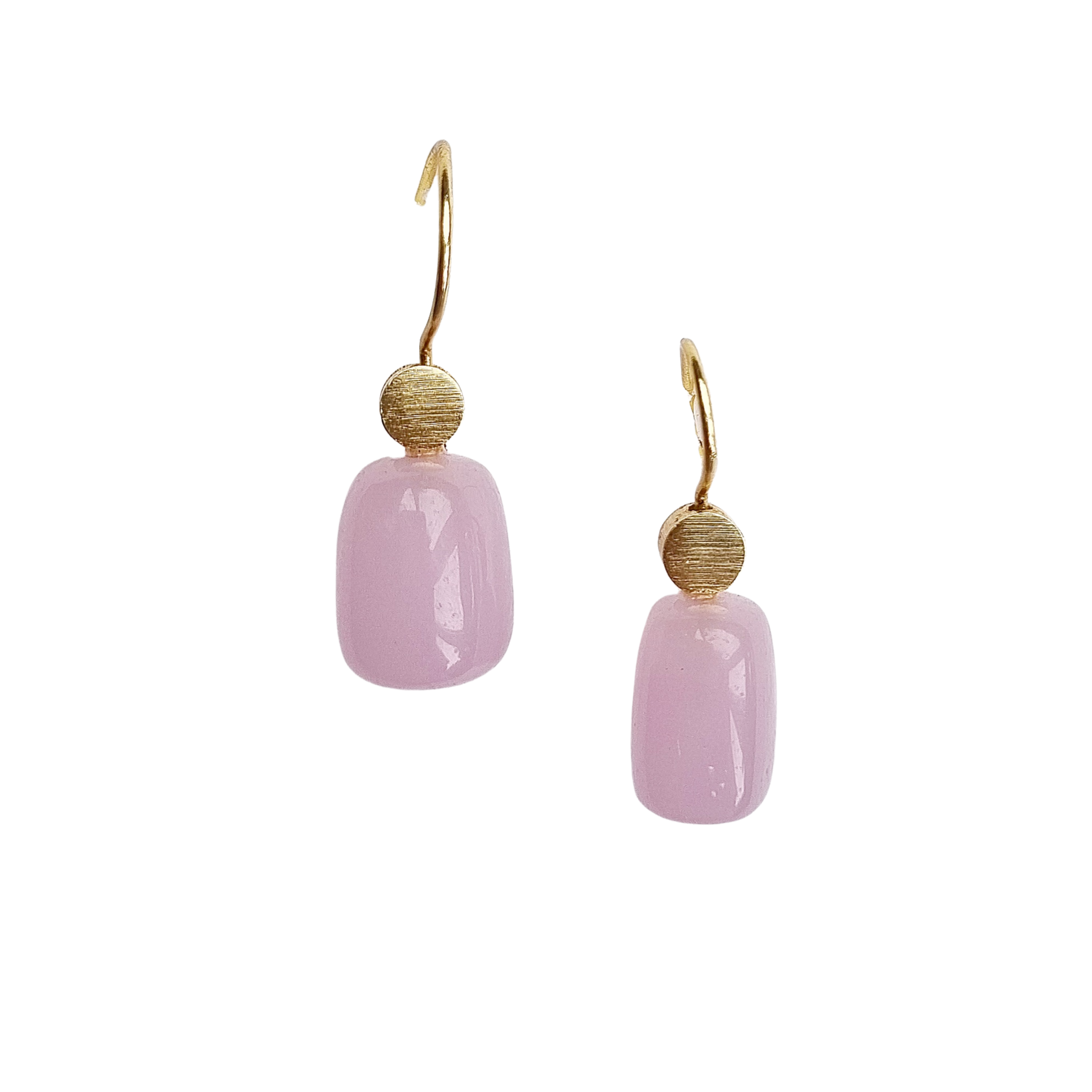 Healing Crystal Earrings For Women - Amethyst, Pink Quartz, Or Blue Sand Stone Dangle Earrings