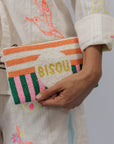 Beaded Cotton Clutch PRS3060