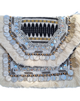 Beaded Clutch SC3399 Black Cream