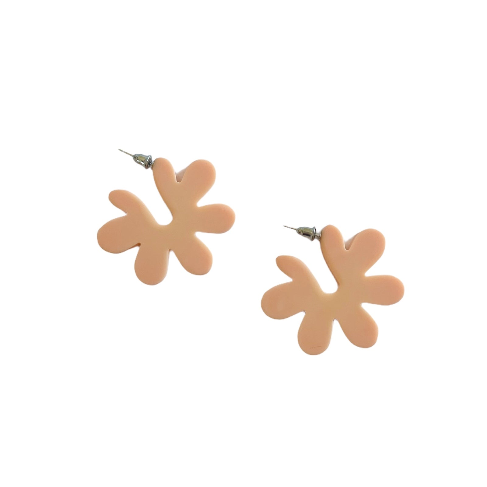 Lillian Resin Flower Hoop Earring Nude
