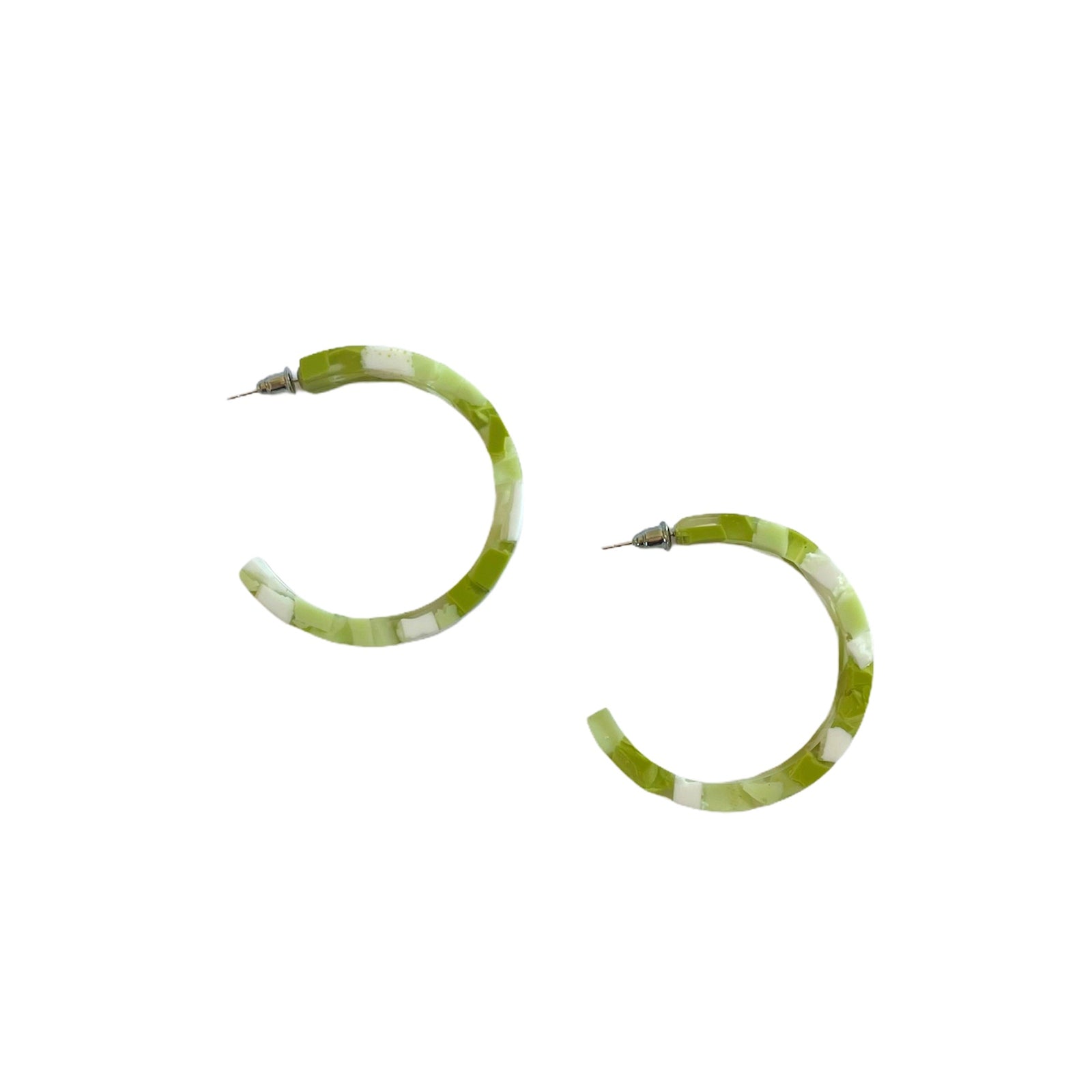 Bronwyn Resin Hoop Earring Green