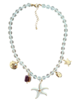 Gold Pearl Charm Necklace STN10200