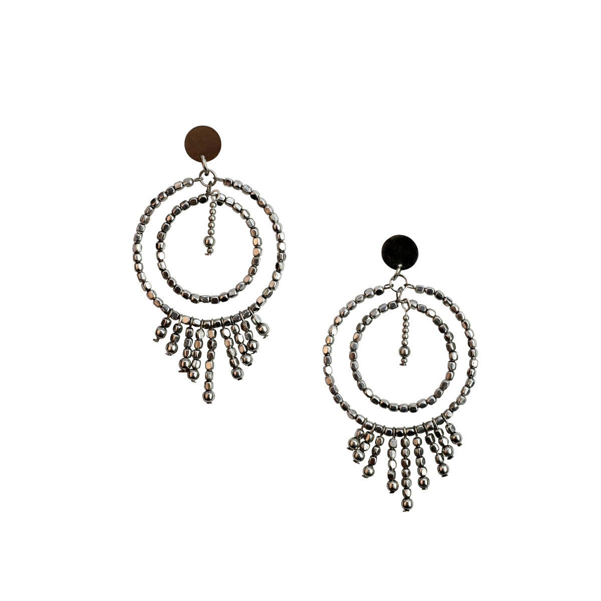 Clearance Silver Beaded Earring VC698