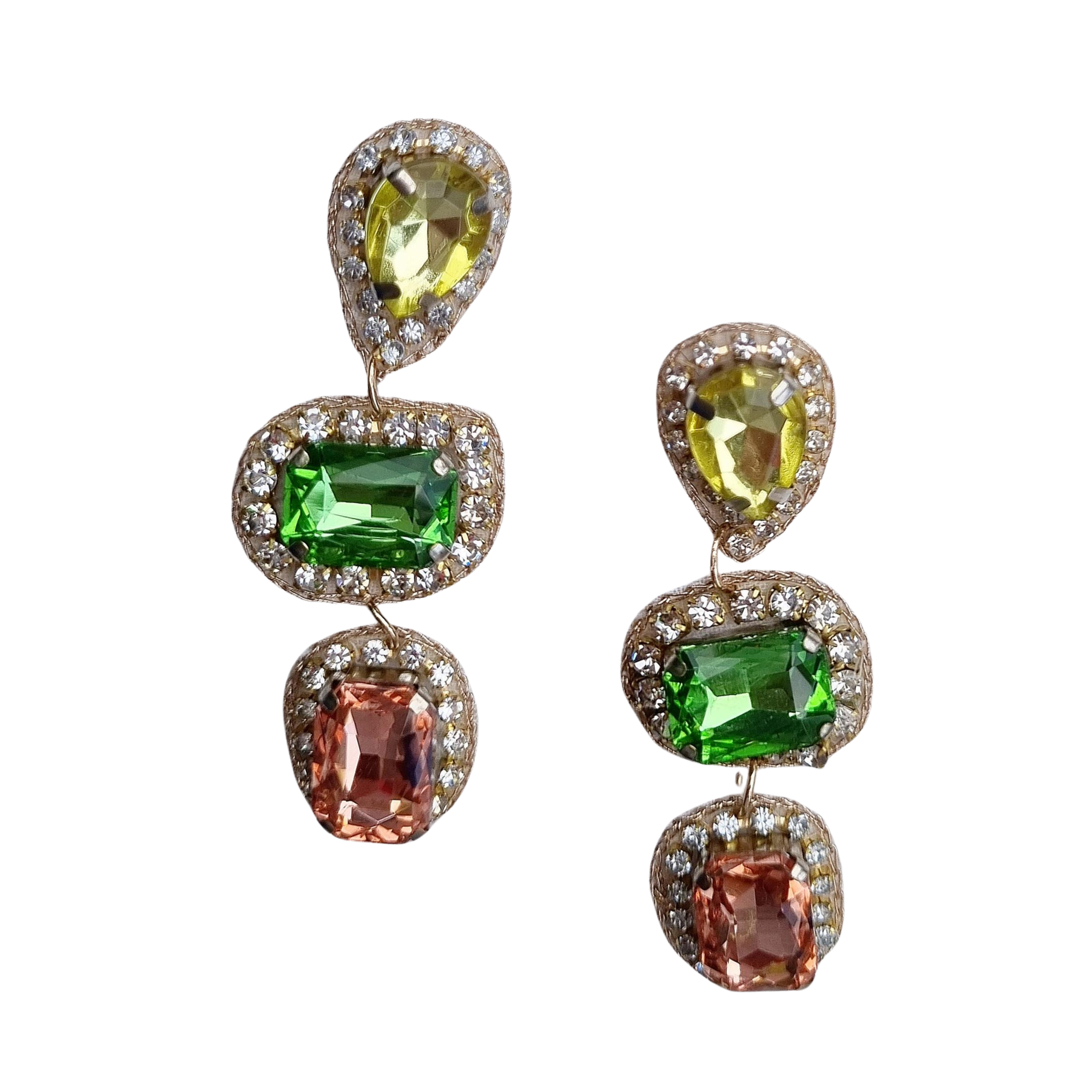 Valentina Cascading Beaded Gem Earring