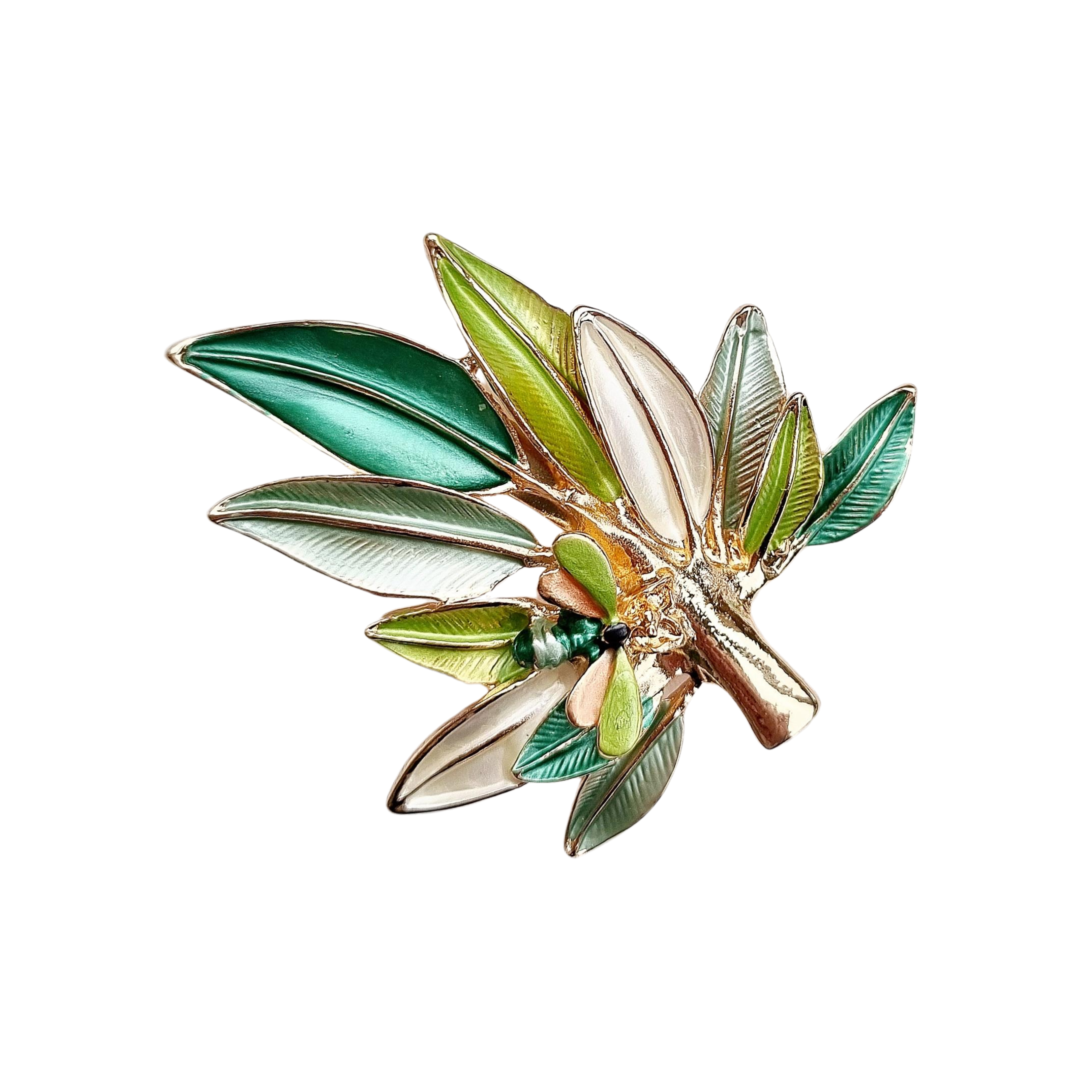 Enamel Leaf Brooch XZ1605GREEN