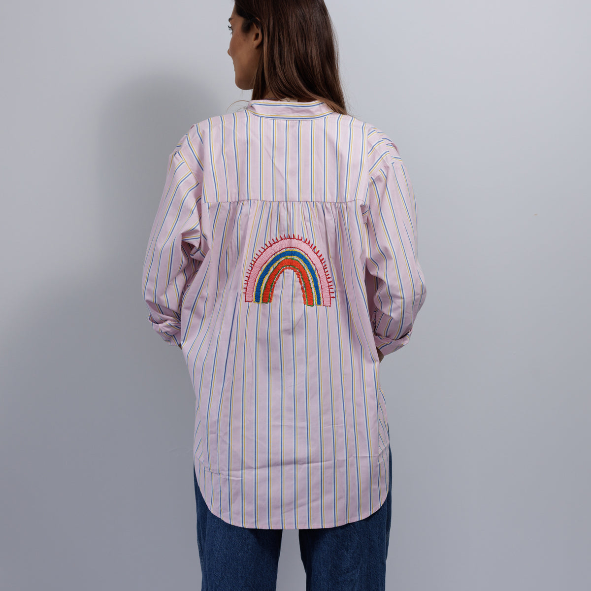 Pure Cotton Shirt Medium Large Pink Z09PIML