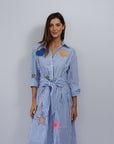 Pure Cotton Dress Blue Medium Large Z22BML
