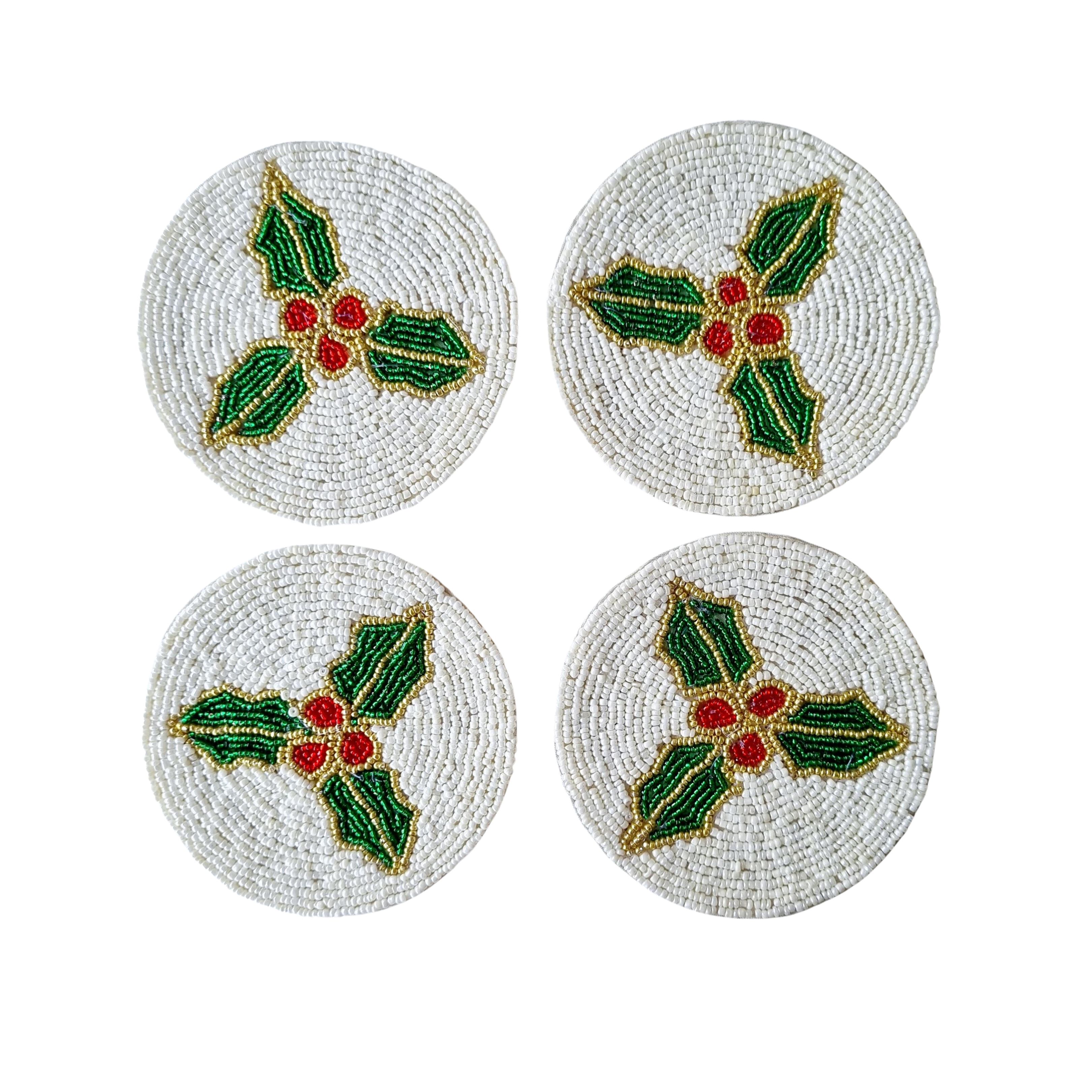 Beaded Christmas Coaster C1002