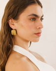 Brigitte Everyday Basics Textured Brass Earring Gold