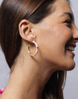 Enamel Hoop Earring E5249PINK