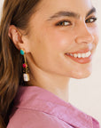 Nefertiti Natural Stone Earring Aqua Pink