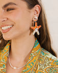 Beaded Starfish Earring FJEA500ORANGE