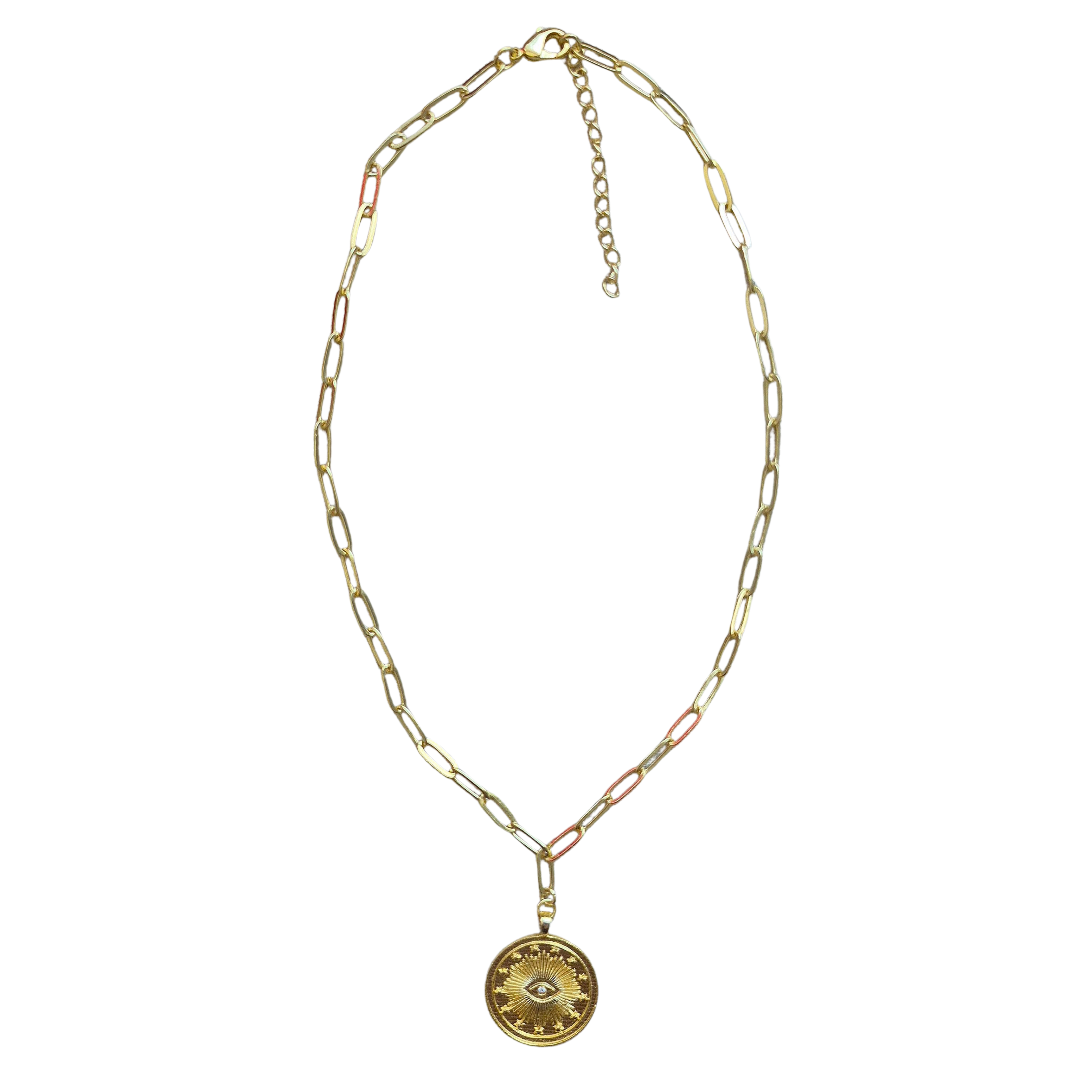 Gold Disc Necklace FJNE17829
