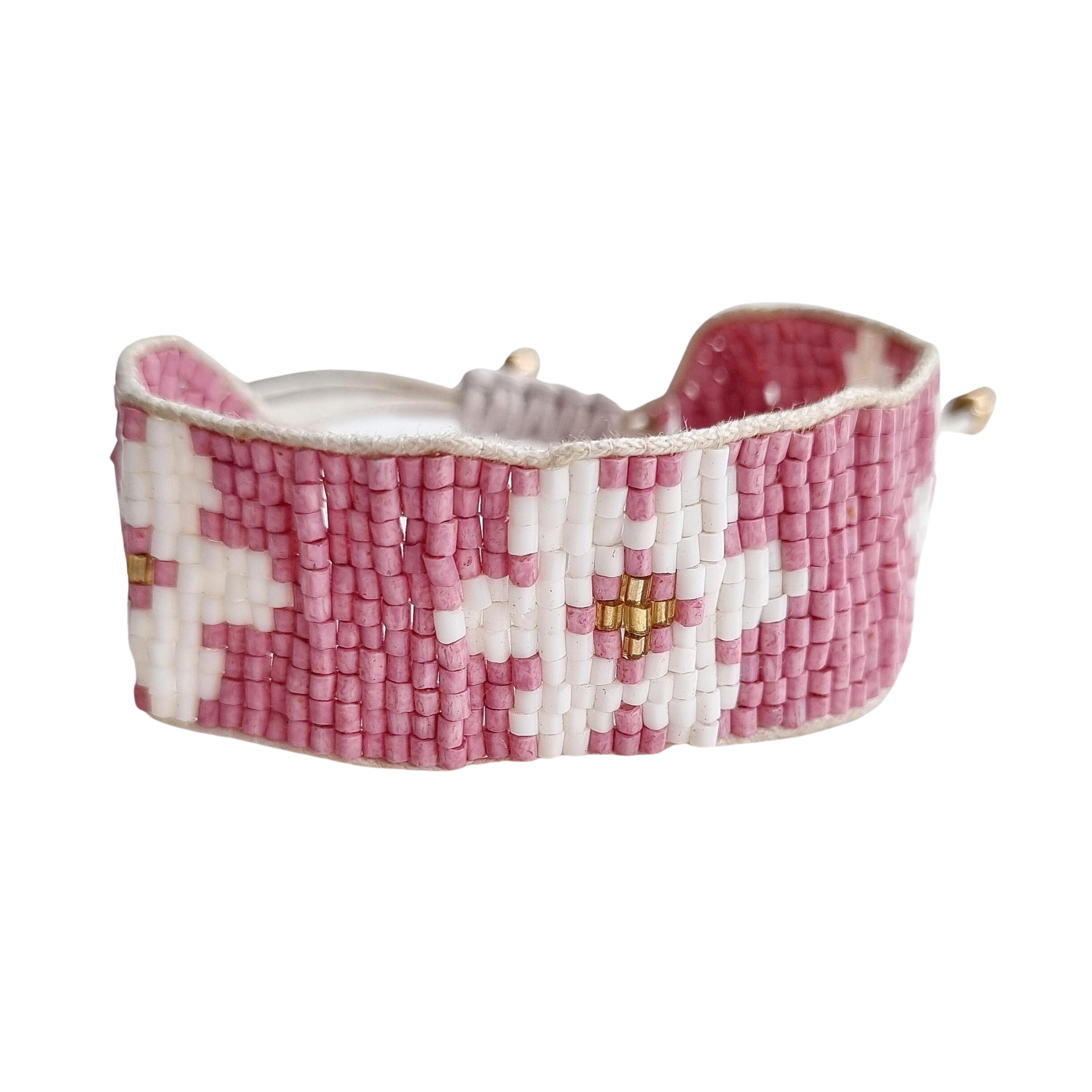 Flora Woven Beaded Bracelet Pink