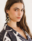 Bess Beaded Raffia Earring Black