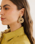 Bettina Beaded Disc Earring Natural