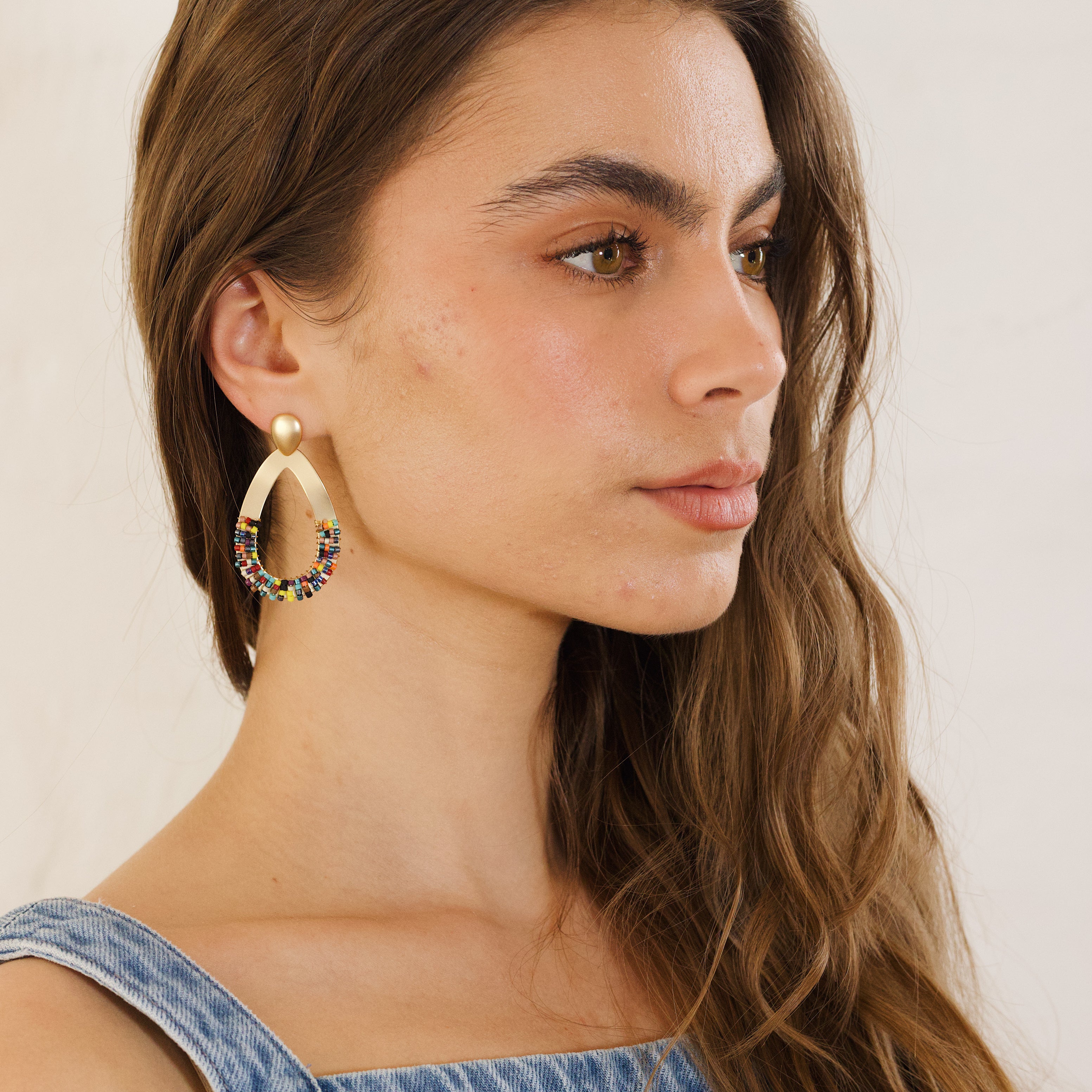Laia Gold Beaded Earring