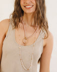 Meadow Dainty Beaded Necklace Pink