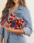 Beaded Clutch SC7218 Boho Shell Multi