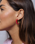 Enamel Hoop Earring SE24464PINK
